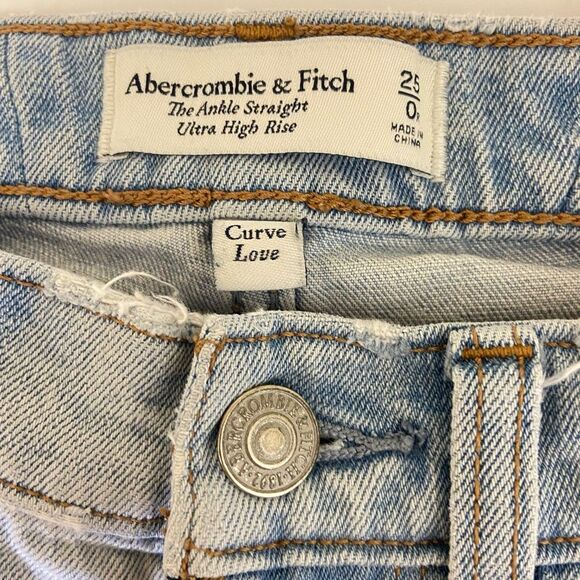A&F - Curve Love The Ankle Straight Ultra High Rise Jeans - size 0/25 - Picture 3 of 6